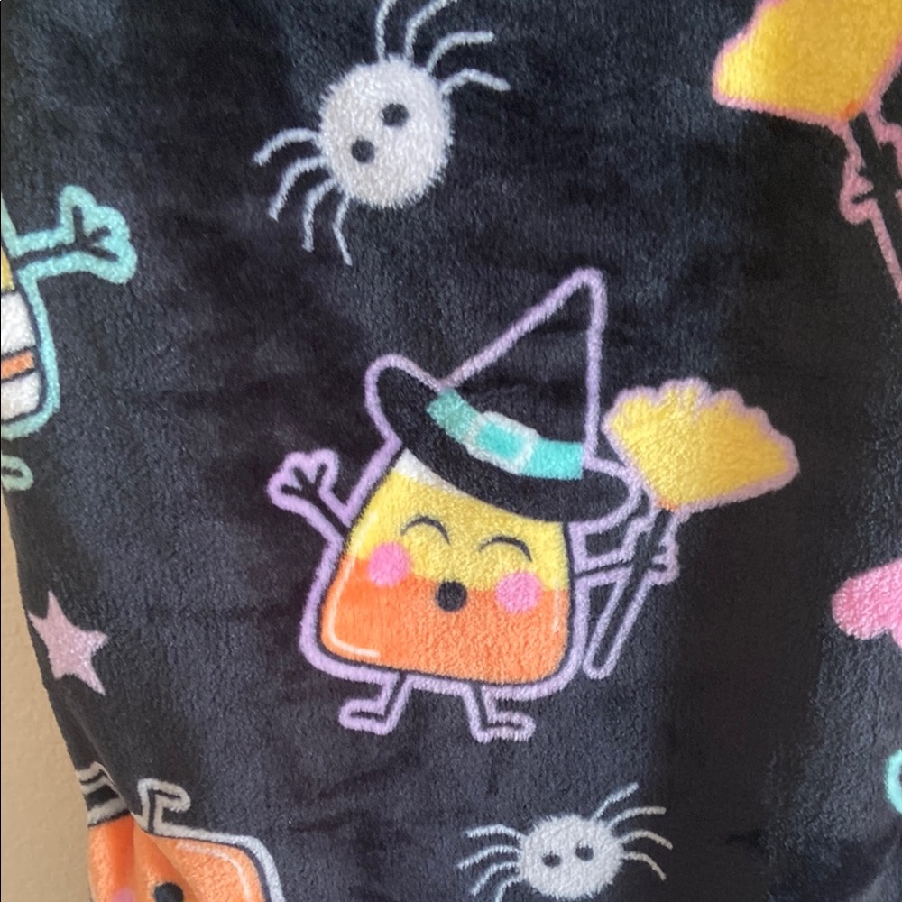 Candy corn & Spider Halloween Themed Throw